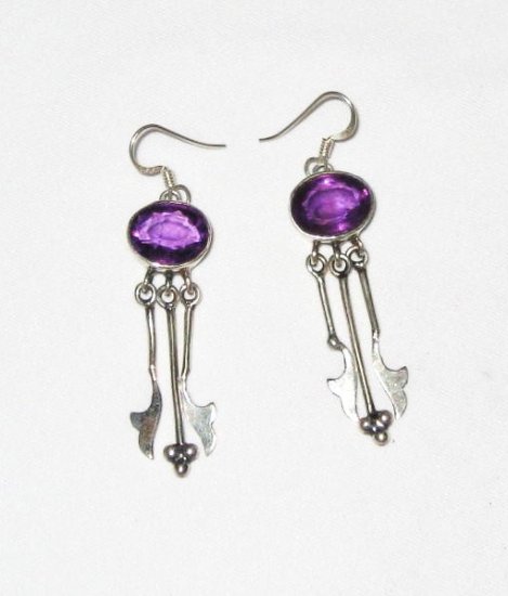 ER029 Amethyst Earrings set in sterling silver