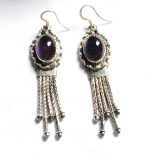 ER040 Amethyst Earrings set in sterling silver