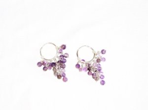 ST378 Amethyst Earrings set in sterling silver