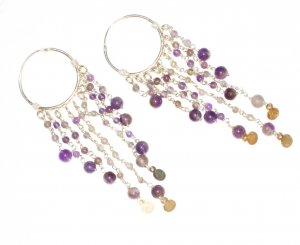 ST381 Amethyst Earrings set in sterling silver