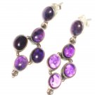 ST396 Amethyst Earrings set in sterling silver