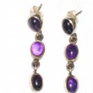 ST399 Amethyst Earrings set in sterling silver