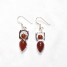 ER051 Carnelian Earrings set in sterling silver