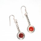 ST389 Carnelian Earrings set in sterling silver