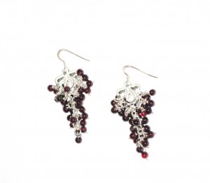 ST380 Garnet Earrings set in sterling silver