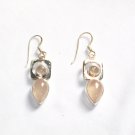 ER050 Rose Quartz Earrings set in sterling silver
