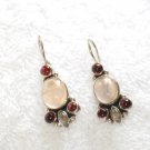 ER092 Rose Quartz Earrings set in sterling silver