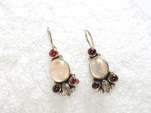 ER092 Rose Quartz Earrings set in sterling silver