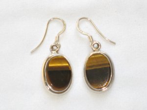 ER004 Tiger's Eye Earrings set in sterling silver