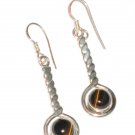 ST394 Tiger's Eye Earrings set in sterling silver
