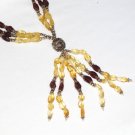 ST118 Citrine and Garnet Necklace in Sterling Silver