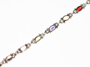 ST584 Mixed Cut Stones Bracelet in Sterling Silver