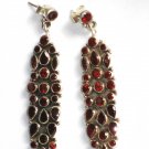 ER044 Mixed Cut Stones Garnet Earrings in Sterling Silver