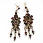 ER068 Cut Stone Garnet Earrings in Sterling Silver
