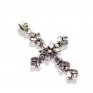 ST248     Amethyst Cross Pendant in Sterling Silver
