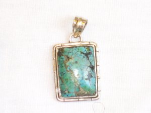 PN174  Turquoise Pendant in Sterling Silver