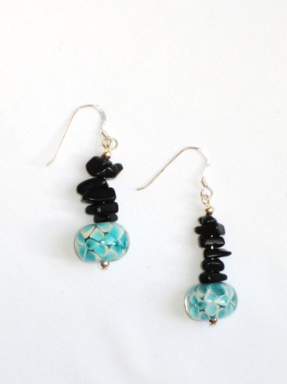 ST302 Murano Glass Earrings in Sterling Silver