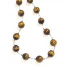 ST306       Tiger's Eye 18 Inch Necklace  in Sterling Silver