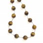ST306       Tiger's Eye 18 Inch Necklace  in Sterling Silver