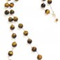 ST306 Tiger's Eye 18 Inch Necklace in Sterling Silver
