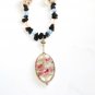 ST294      Murano Glass Necklace, Earrings and Bracelet  in Sterling Silver
