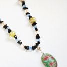 ST296      Murano Glass Necklace, Earrings and Bracelet  in Sterling Silver