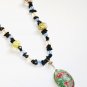 ST296      Murano Glass Necklace, Earrings and Bracelet  in Sterling Silver