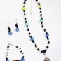 ST297 Murano Glass Necklace, Earrings and Bracelet in Sterling Silver