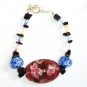 ST297 Murano Glass Necklace, Earrings and Bracelet in Sterling Silver