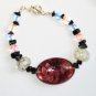 ST298 Murano Glass Necklace, Earrings and Bracelet in Sterling Silver