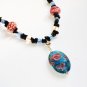 ST295     Murano Glass Necklace, Earrings and Bracelet  in Sterling Silver