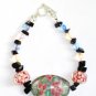 ST295 Murano Glass Necklace, Earrings and Bracelet in Sterling Silver
