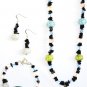ST299 Murano Glass Necklace, Earrings and Bracelet in Sterling Silver