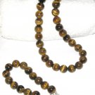 ST305     Tiger's Eye Necklace and Bracelet in Sterling Silver