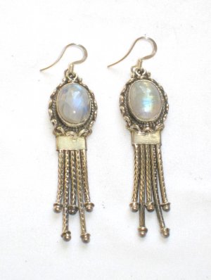 ER010       Moonstone Earrings in Sterling Silver