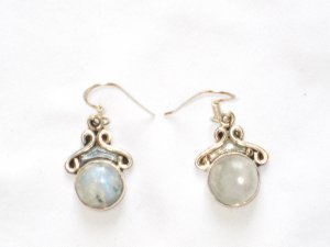 ER091       Moonstone Earrings in Sterling Silver