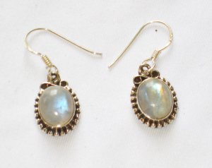 ER100       Moonstone Earrings in Sterling Silver