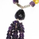 ST114     Citrine, Carnelian and Citrine Necklace in Sterling Silver