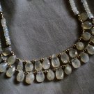 ST593      Moonstone Necklace and Earrings  in Sterling Silver