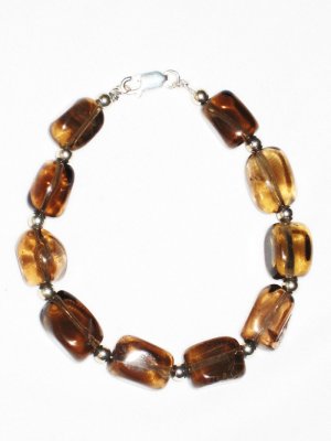 ST571    Smoky Quartz Bracelet set in Sterling Silver