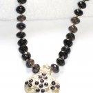 ST093    Smoky Quartz Necklace in Sterling Silver