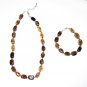 ST521 Smoky Quartz Necklace and Bracelet Set in Sterling Silver
