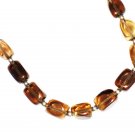 ST521    Smoky Quartz Necklace and Bracelet Set in Sterling Silver