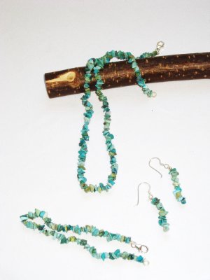 ST320 Turquoise Necklace and Earrings Set  in Sterling Silver