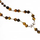 ST523 Tiger's Eye Necklace in Sterling Silver