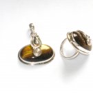 ER108 Tiger's Eye Pendant and Earrings Set in Sterling Silver