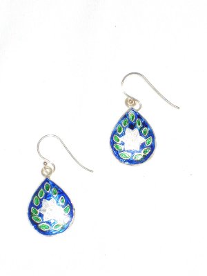 ST577  Enameled Earrings in Sterling Silver