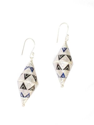 ST619  Enameled Earrings in Sterling Silver