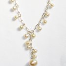ST283  Pearl Necklace, Bracelet  and Earrings Set in Sterling Silver