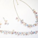 ST291  Pearl Necklace, Bracelet  and Earrings Set in Sterling Silver